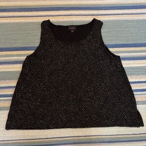 J. Jill Black and White Polka Dot Tank Top